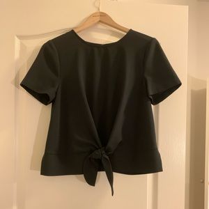 Black Kensie Front Tie Top